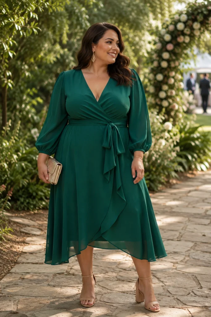 Elegant Wrap Midi Dress