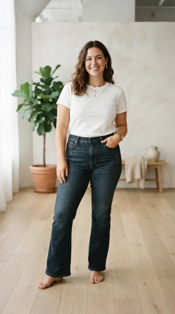 High-Waisted Stretch Flare Jeans