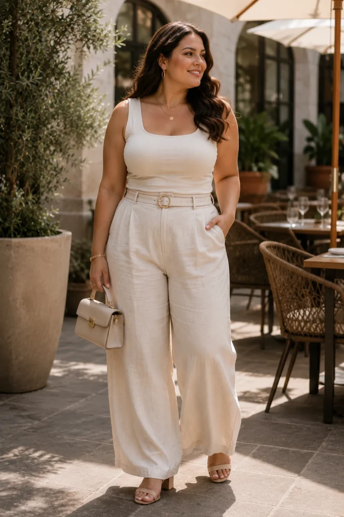 Wide-Leg Pants With a Fitted Top