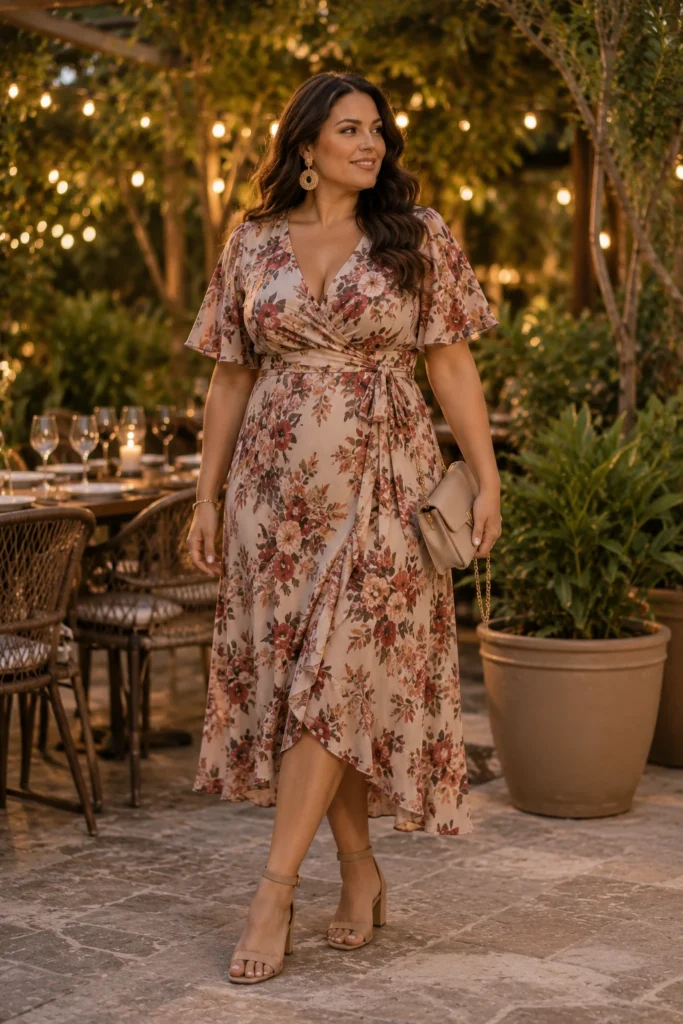 Wrap Dress With Statement Accessories