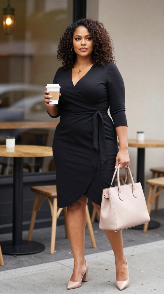Wrap Dress and Heels