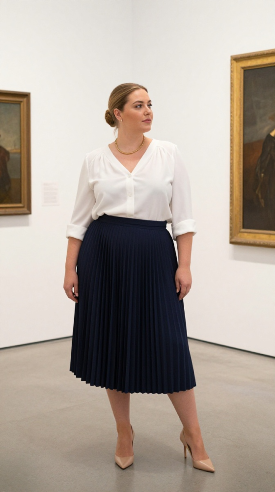Midi Skirt and Blouse