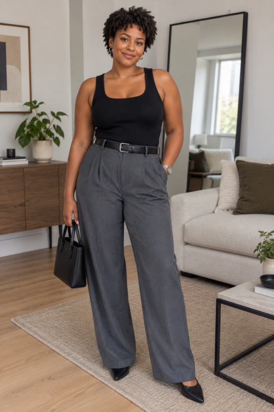 Relaxed Trouser+Ribbed Tank