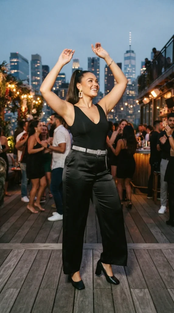 Satin Wide-Leg Pants & Bodysuit