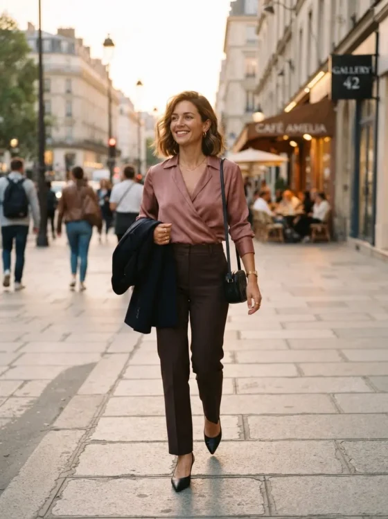 Slip dress and cardigan coquette fall outfit for family dinner