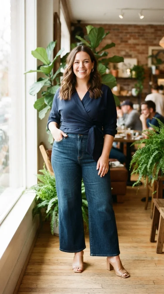Wide-Leg Jean + Wrap Top