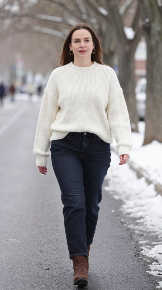 The Chunky Sweater and Straight Jeans