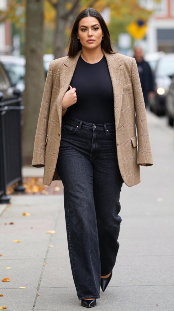 Elevated Wide-Leg Denim & Blazer