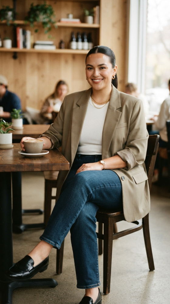 Oversized Blazer + Fitted Tee