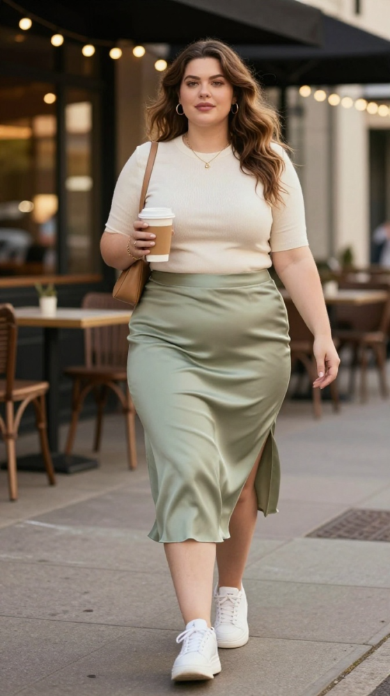  Midi Skirt + Chunky Sneakers