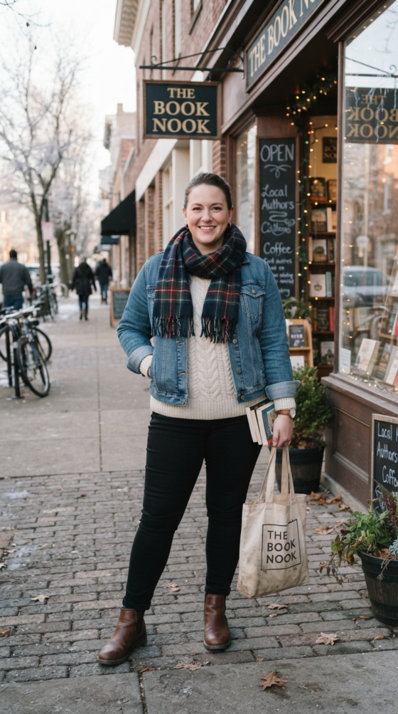 Denim Jacket and Sweater Combo