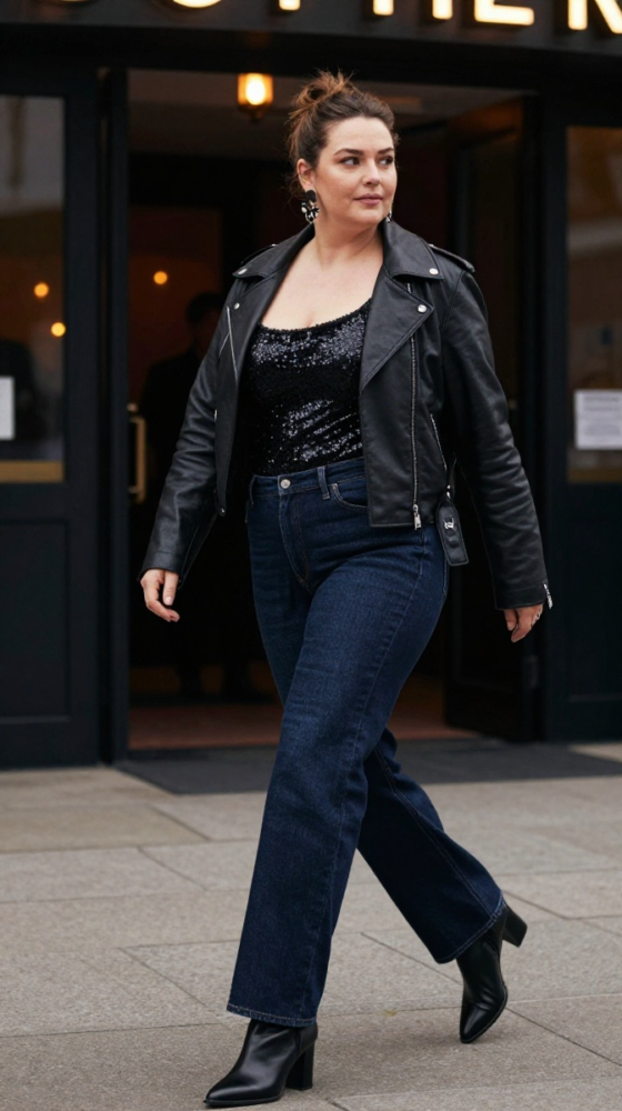 Denim + Sequin Top