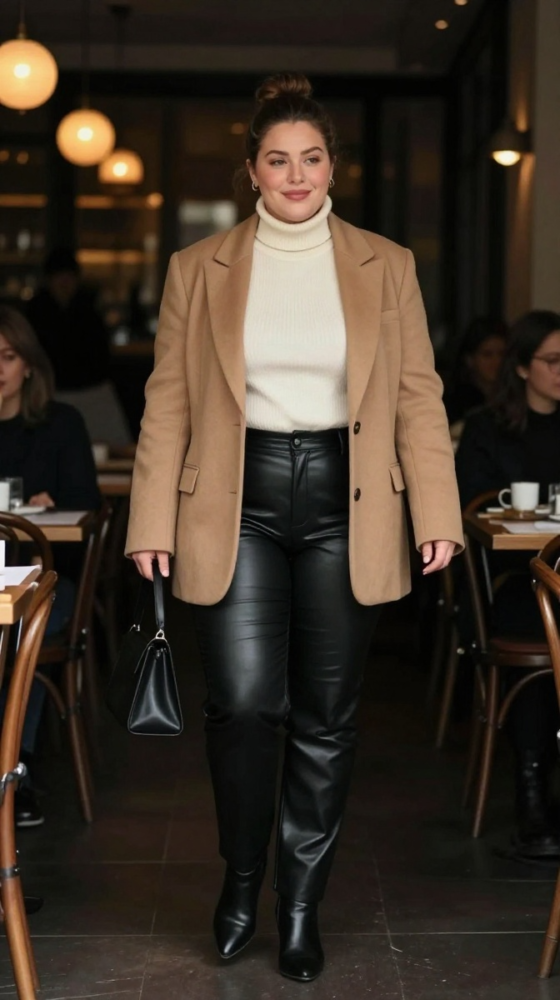  Faux Leather Pants + Blazer