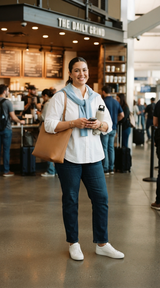 Modern Preppy Airport Look