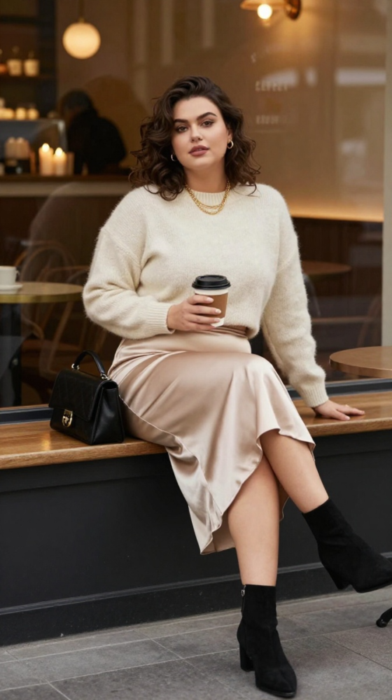 Slip Skirt + Cropped Sweater
