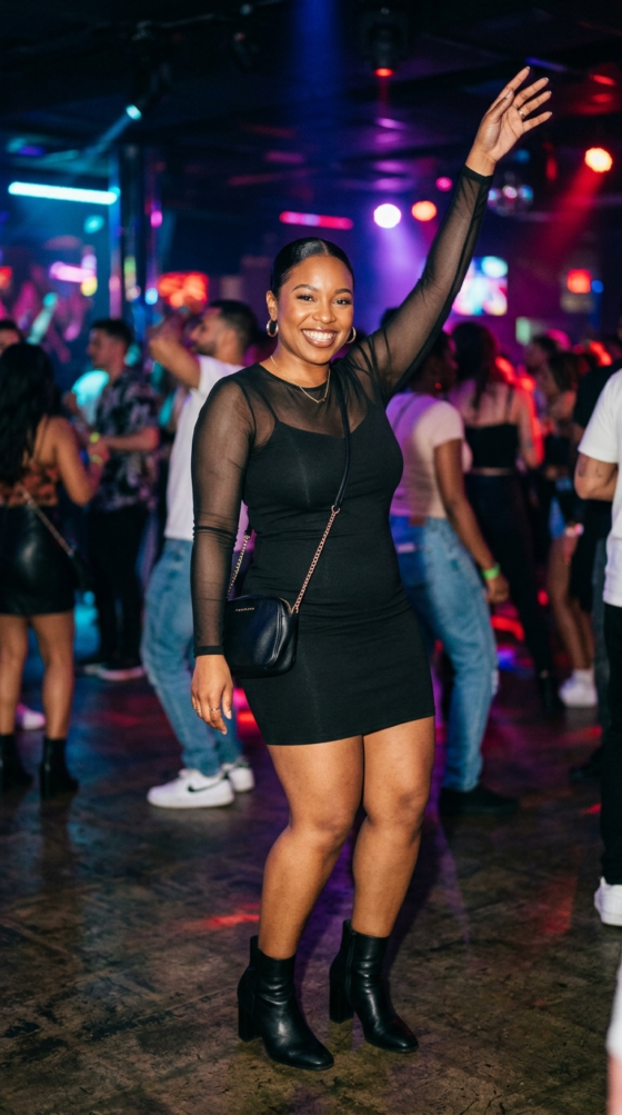 Sheer Sleeve Dress + Bodysuit