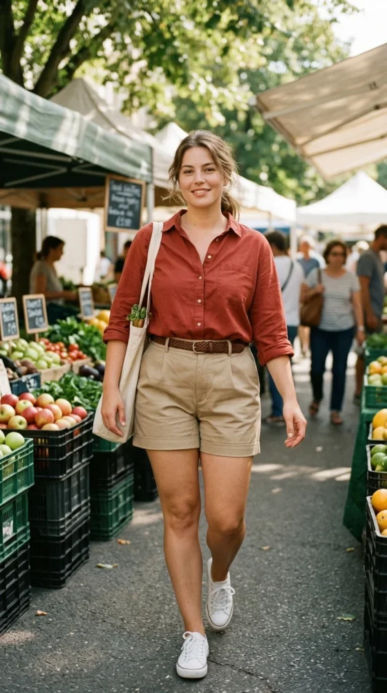 Cotton Button Down & Shorts