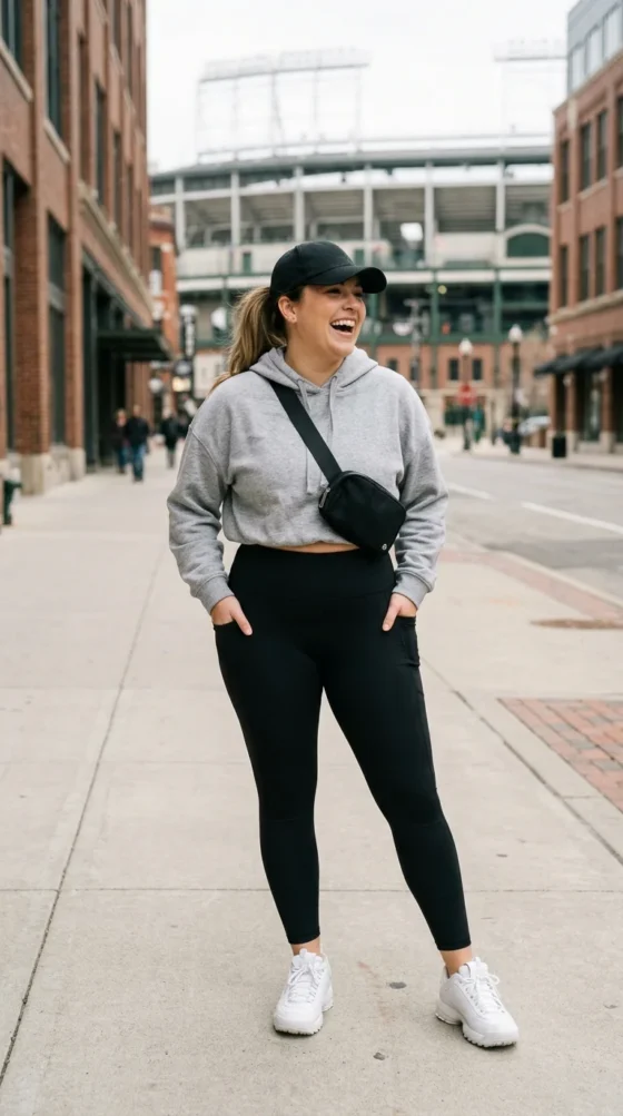 Cropped Hoodie & High Waist Leggings