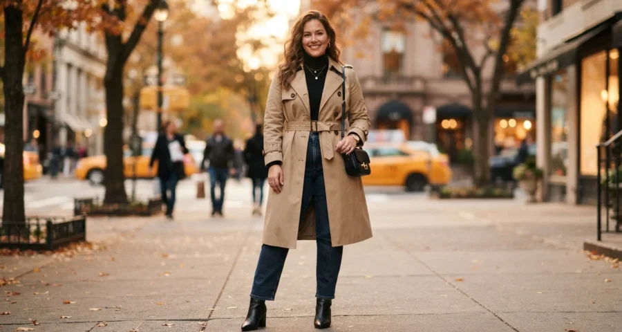 How to Style Timeless Trench Coats for Curvy, Midsize, and Plus-Size Women