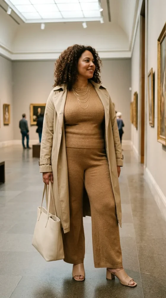 Knit Set + Trench Coat + Mules