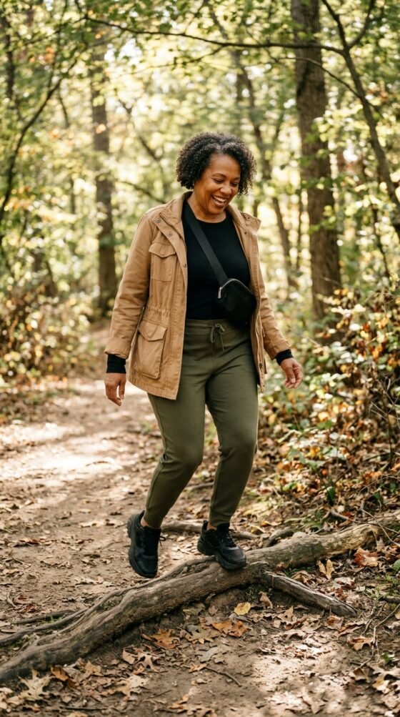 Ponte Joggers and a Utility Jacket