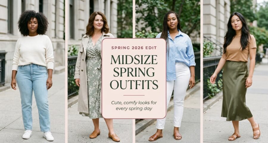 Popular Midsize Spring Outfits 2026: 10 Cute Ideas