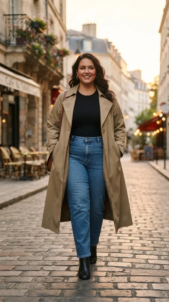 Style Your Trench Open for a Vertical Line
