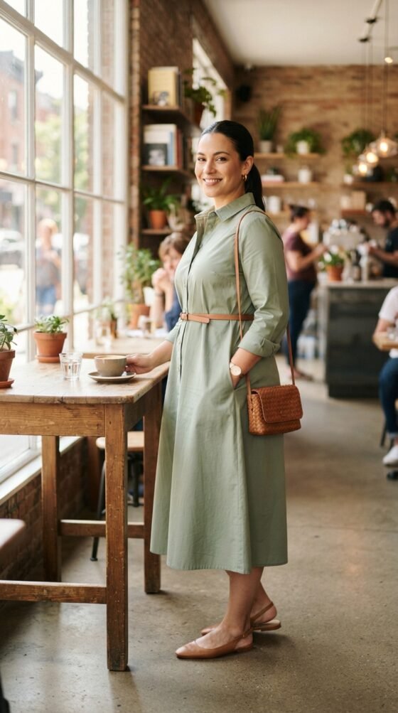 The Belted Shirt Dress for Back-to-Back Meetings