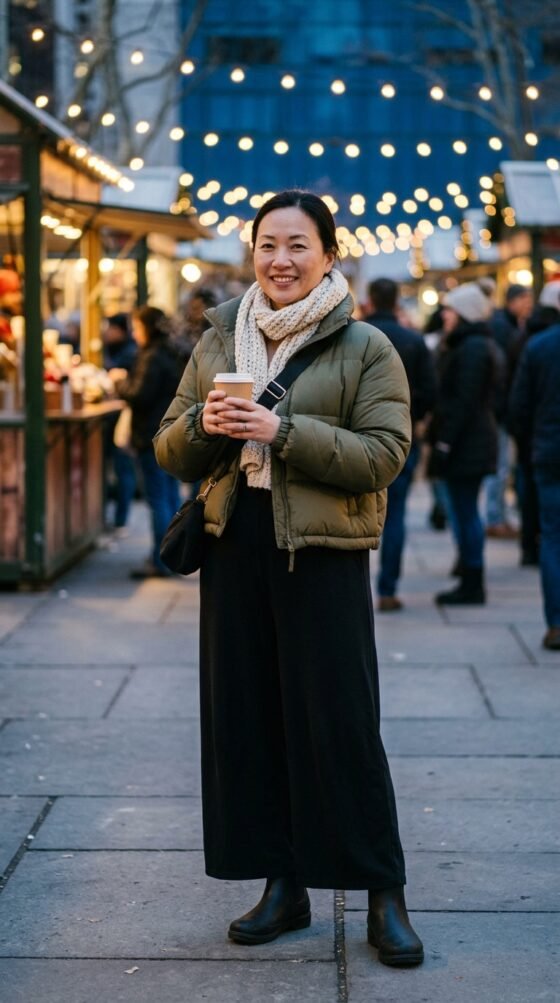 The Bryant Park Jumpsuit and Cropped Puffer