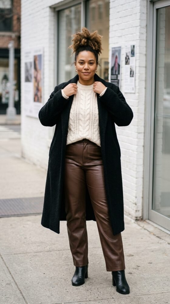 The Chelsea Gallery Faux-Leather and Knit