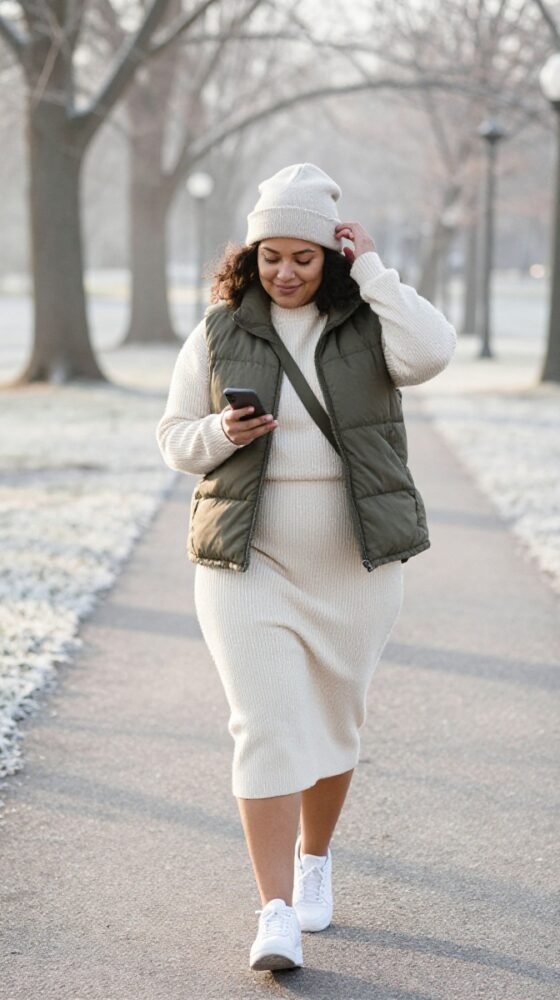 The Cozy Knit Set and Puffer Vest