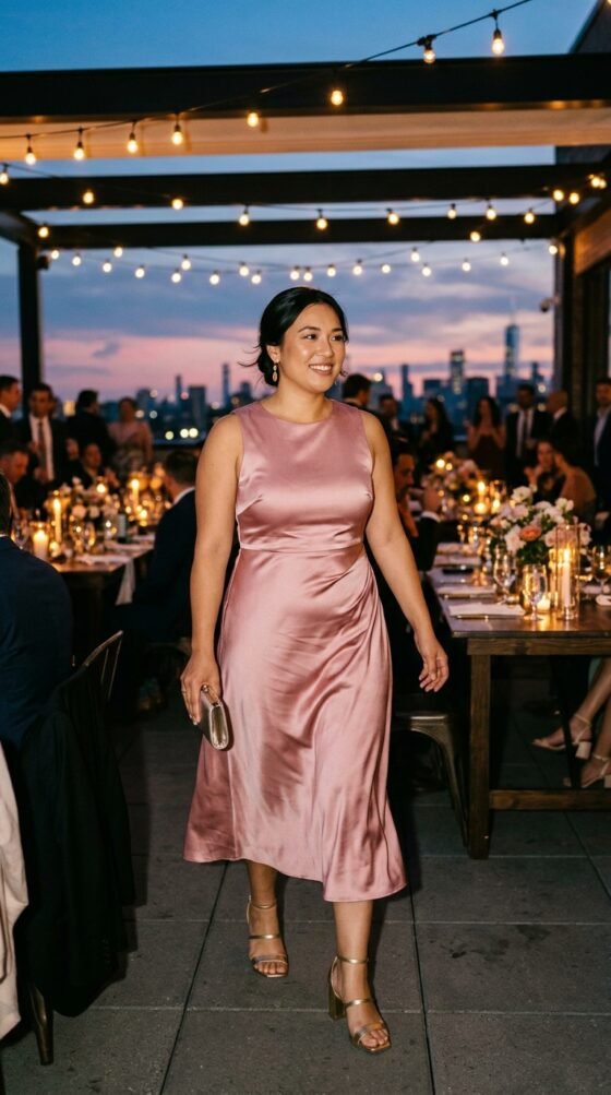 The Evening Formal Satin Midi