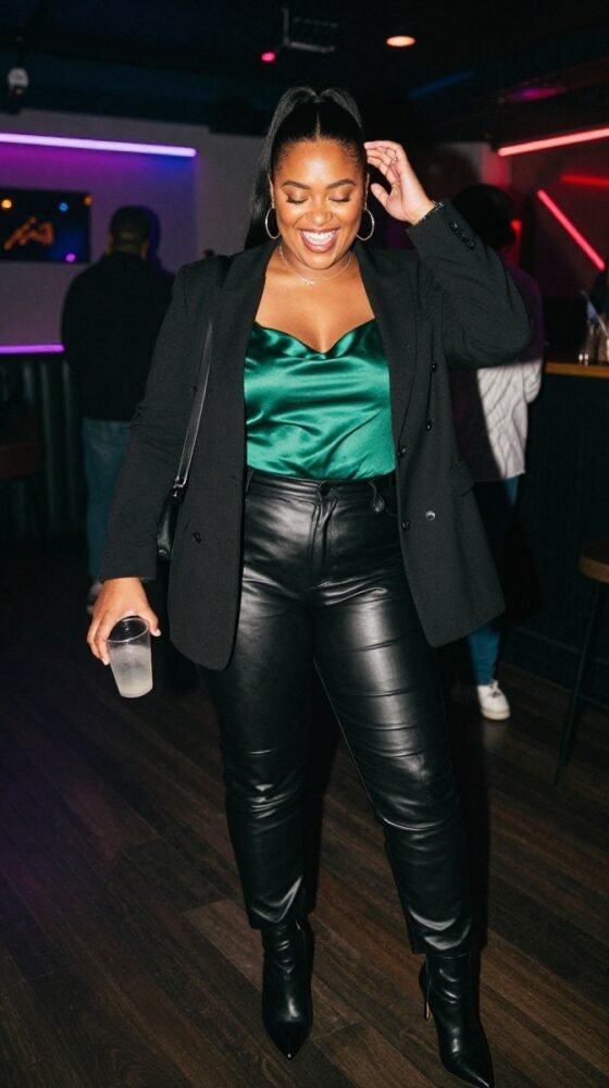 The Faux Leather Pants and Satin Cami