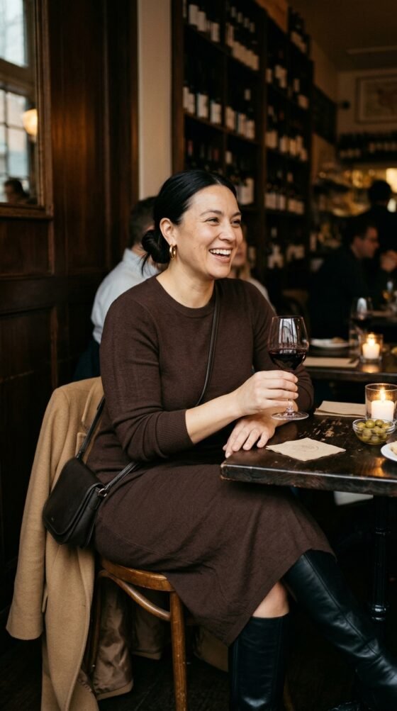 The Knit Midi Dress and Tall Boots
