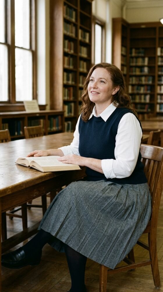 The Pleated Skirt and Sweater Vest