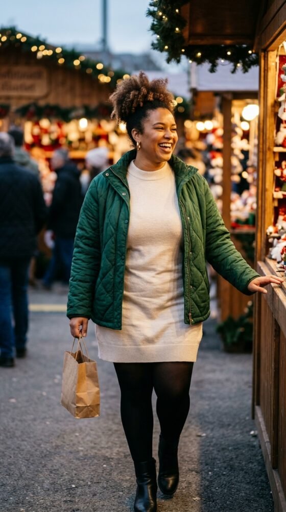 The Quilted Jacket and Knit Dress