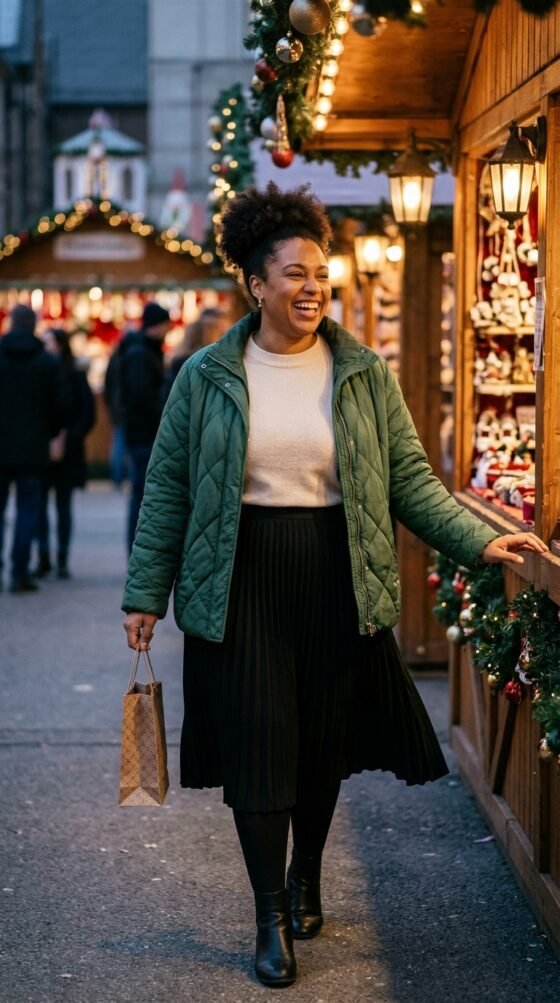 The Quilted Jacket and Midi Skirt