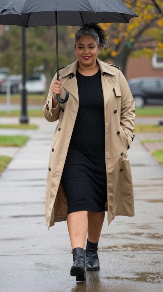 The Rainy-Day Trench and Knit Dress