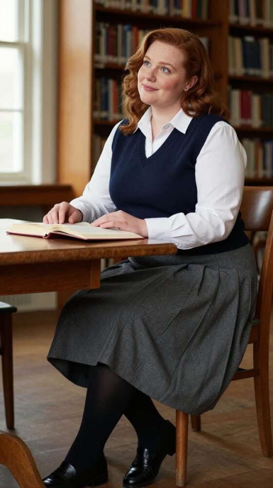 The Sweater Vest and Pleated Skirt