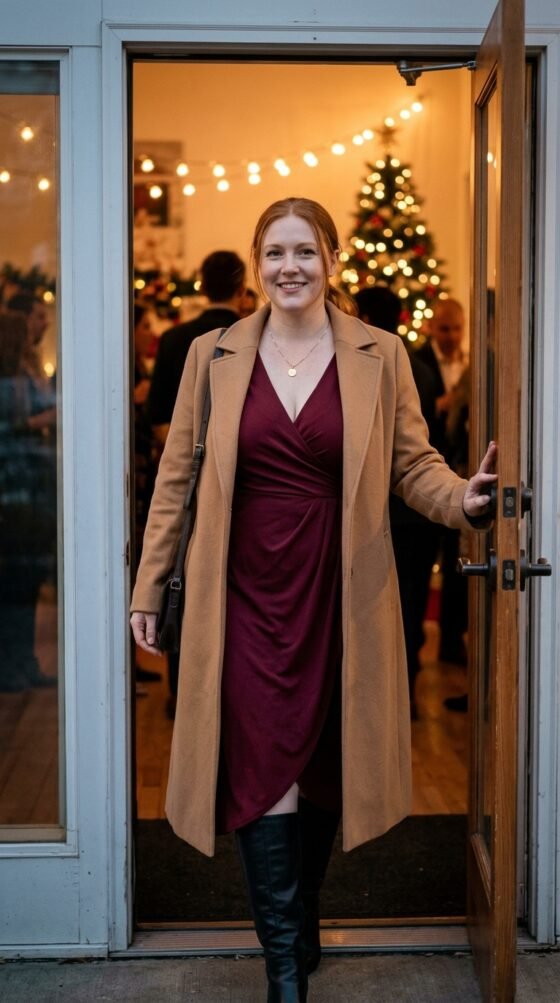 The Wrap Dress and Knee-High Boots