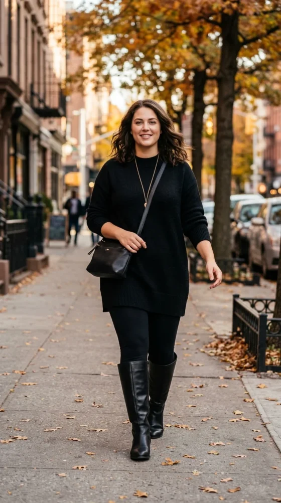 Tunic Tee & Leggings with Tall Boots