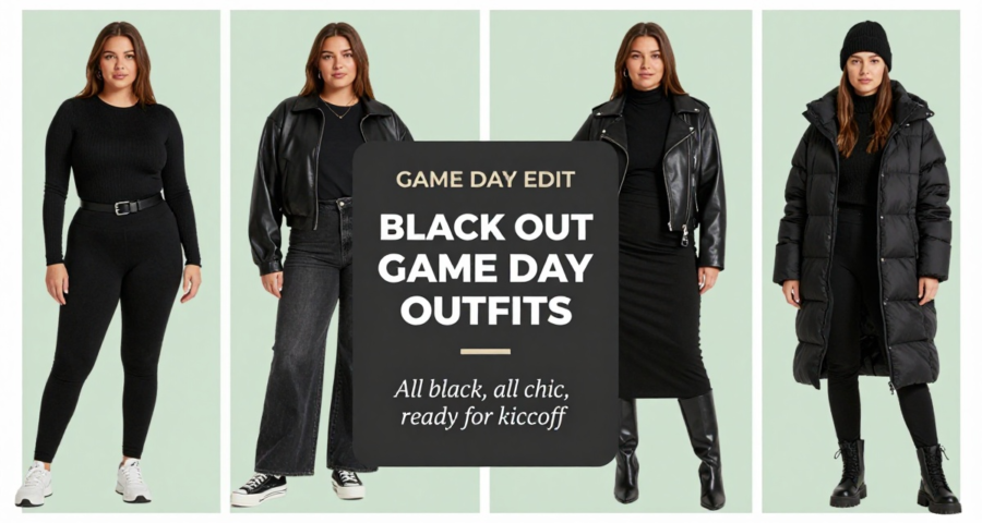 Black out football game outfits